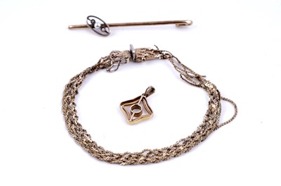 Lot 11 - Gold jewellery, including: a 9ct gold bracelet