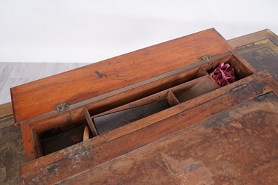Lot 36 - A Victorian mahogany partner's kneehole pedestal desk; and a writing slope