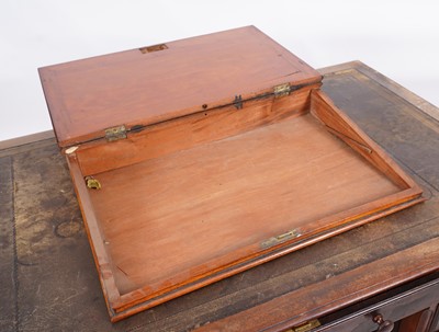 Lot 36 - A Victorian mahogany partner's kneehole pedestal desk; and a writing slope