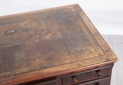 Lot 36 - A Victorian mahogany partner's kneehole pedestal desk; and a writing slope