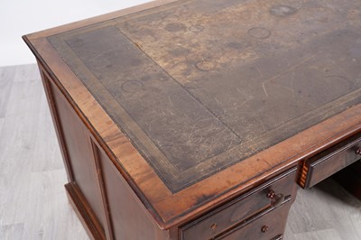 Lot 36 - A Victorian mahogany partner's kneehole pedestal desk; and a writing slope
