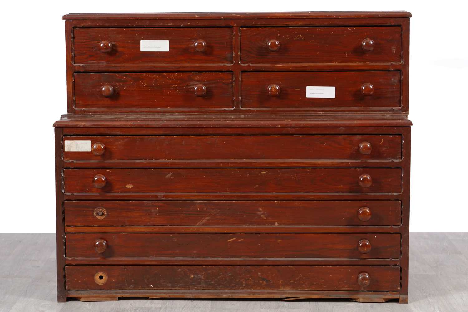 Lot 38 - A 20th-Century stained pine plan/stationary chest