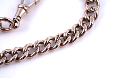 Lot 61 - An early 20th Century 9ct rose gold double "Albert" watch chain