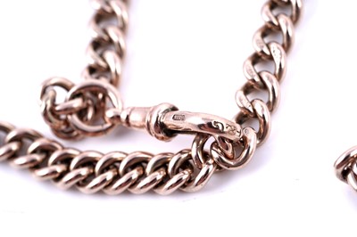 Lot 61 - An early 20th Century 9ct rose gold double "Albert" watch chain
