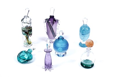 Lot 236 - A collection of studio glass scent bottles