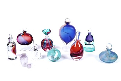 Lot 237 - A collection of studio glass scent bottles