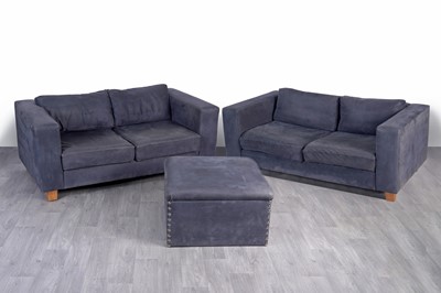 Lot 116 - George Smith: a pair of sofas; and a pouffe