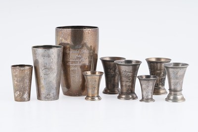 Lot 29 - A small group of nine assorted early 20th Century Swedish silver beakers