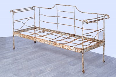 Lot 258 - A late 19th Century white painted wrought iron bench