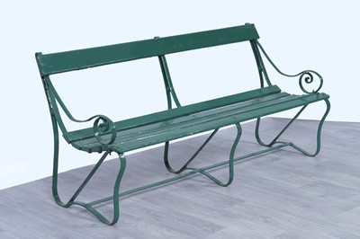 Lot 259 - A green painted garden bench