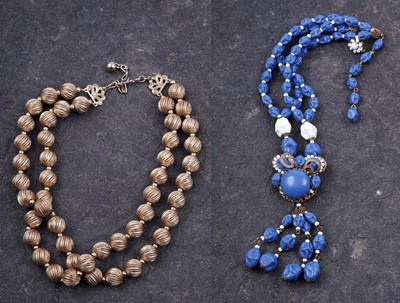 Lot 67 - A Miriam Haskell (American, 1899-1981) beaded pendant necklace