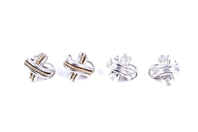Lot 508 - Two pairs of Tiffany & Co Signature Cross earrings