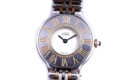 Lot 422 - Must de Cartier 21: a stainless steel cased lady's wristwatch