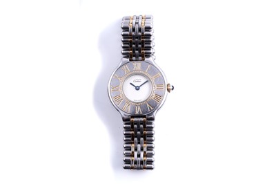 Lot 422 - Must de Cartier 21: a stainless steel cased lady's wristwatch