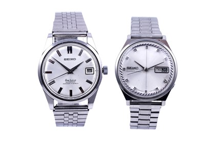 Lot 154 - A Seiko stainless-steel wristwatch; and a Seiko Seahorse stainless-steel watch