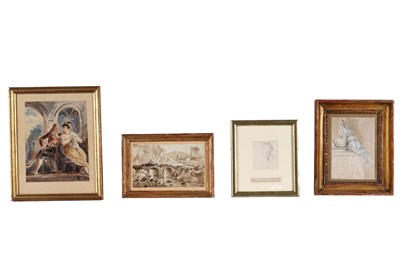 Lot 386 - 19th Century Continental School - Four figural and landscape studies | mixed media