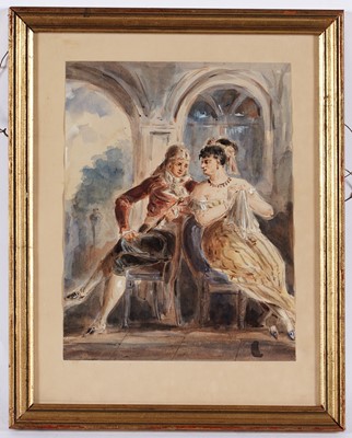 Lot 386 - 19th Century Continental School - Four figural and landscape studies | mixed media