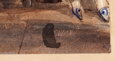 Lot 386 - 19th Century Continental School - Four figural and landscape studies | mixed media