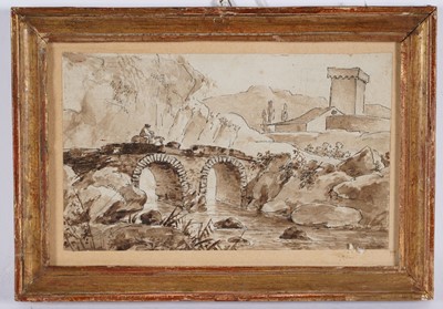 Lot 386 - 19th Century Continental School - Four figural and landscape studies | mixed media