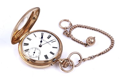 Lot 427 - Reid & Sons, Newcastle upon Tyne: an 18ct yellow gold cased half-hunter pocket watch