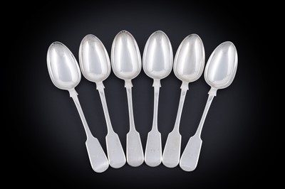 Lot 225 - A set of six Victorian, north country provincial silver tablespoons