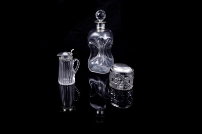 Lot 259 - Victorian and later silver mounted cut glass, including an American cream jug