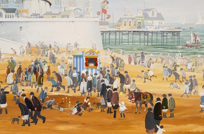 Lot 84 - Brian Shields 'Braaq' - A Day at the Fair on the Beach | oil
