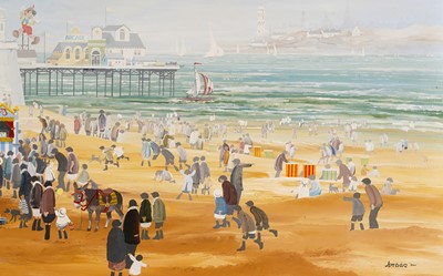 Lot 84 - Brian Shields 'Braaq' - A Day at the Fair on the Beach | oil