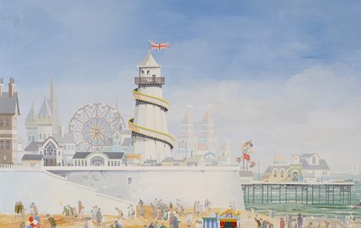 Lot 84 - Brian Shields 'Braaq' - A Day at the Fair on the Beach | oil