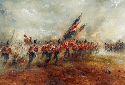 Lot 260 - David Cartwright - The Last Charge, 52nd Light Infantry, 1815 Waterloo | oil