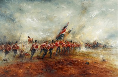 Lot 260 - David Cartwright - The Last Charge, 52nd Light Infantry, 1815 Waterloo | oil