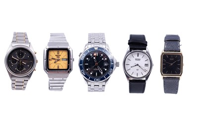 Lot 159 - Four Seiko wristwatches; and an unnamed automatic watch