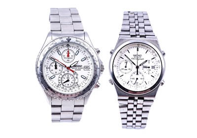 Lot 162 - Two Seiko chronograph wristwatches