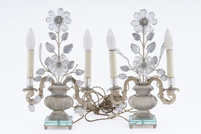 Lot 111 - In the manner of Maison Bagues: a pair of French table lamps
