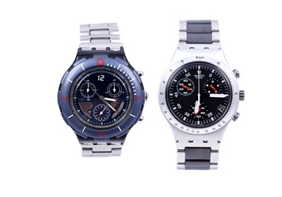 Lot 311 - Two Swatch watches, including an Irony aluminium-cased chronograph