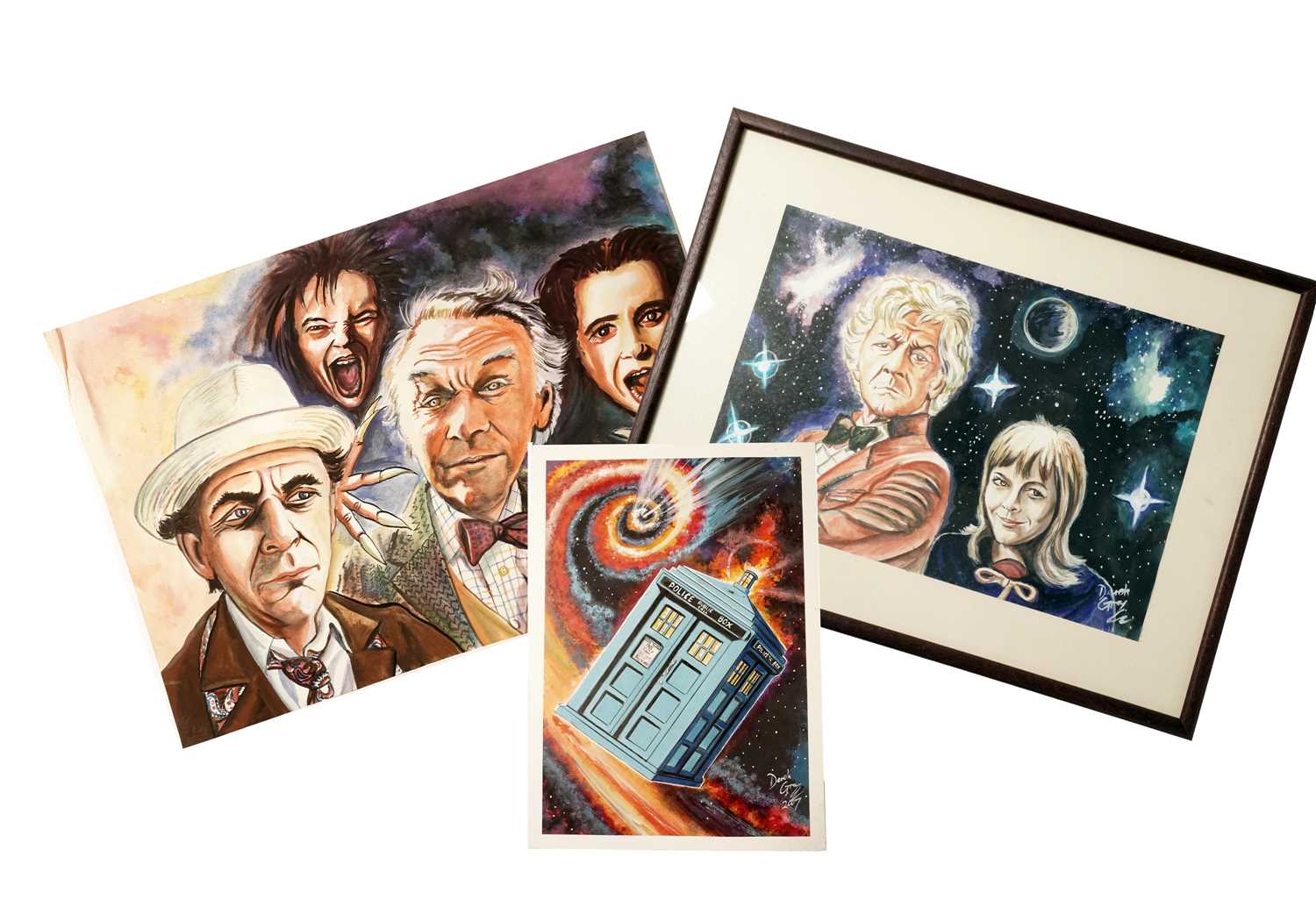 Lot 341 - Derek Gray - Three Doctor Who artworks | gouache