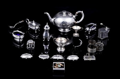 Lot 218 - Edwardian and later silver and silverplate items, including two trophy cups