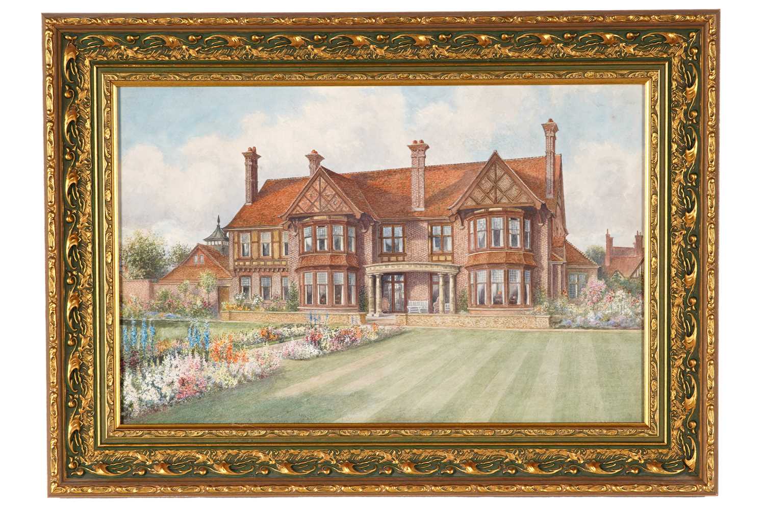Lot 219 - Arthur Rowe - View of a Country House and Garden | watercolour