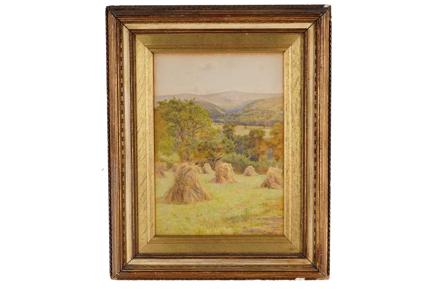 Lot 217 - Arthur Rowe - Corn stooks | watercolour