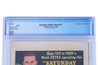 Lot Marvel Comics The Amazing Spider-Man No. 11, CGC 4.5