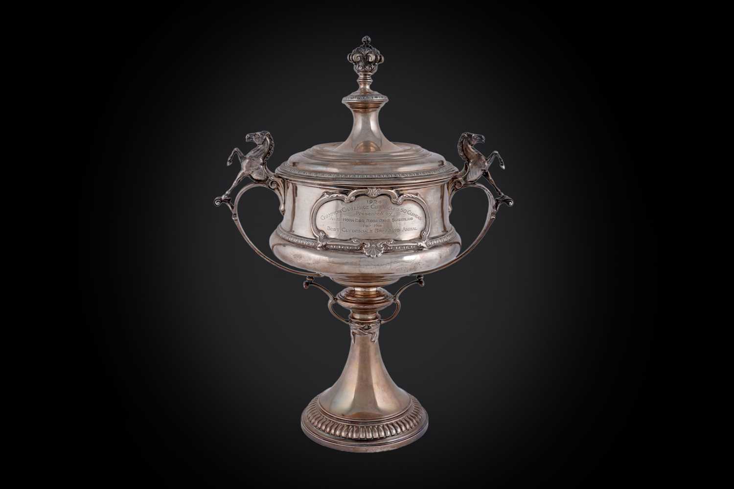 Lot 69 - A George V silver trophy cup and cover
