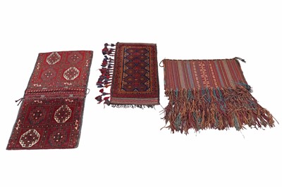 Lot 88 - Two Persian carpet bags; and a saddle bag