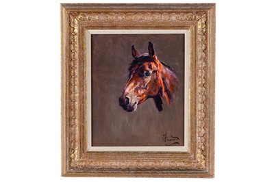 Lot 254 - Malcolm Coward - Study of a horse head | oil