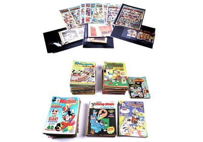 Lot 53 - Mickey Mouse Weekly No. 142, with ‘Disneydrome’ giveaway; and other Disney comics
