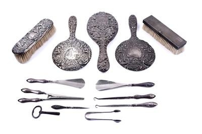 Lot 231 - Victorian and later silver dressing accoutrements