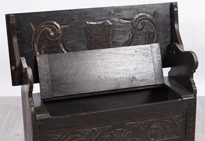 Lot 53 - A Victorian oak monks bench