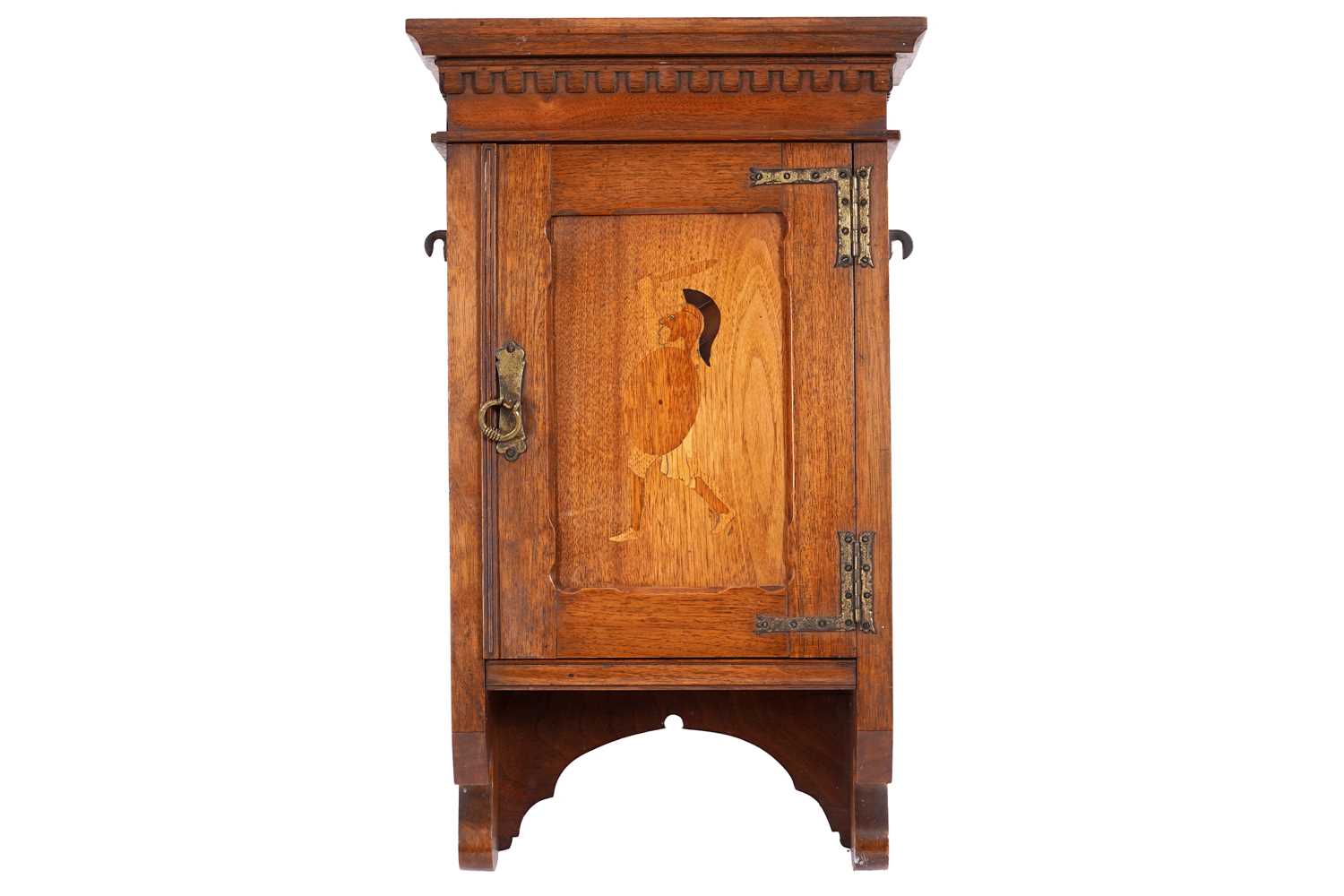 Lot 56 - An Arts & Crafts style mahogany hanging cabinet