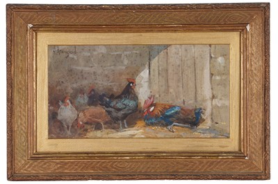 Lot 19 - John Atkinson - Chickens in a barn | watercolour