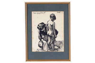 Lot 279 - Norman Cornish - Sarah drying John's feet | Flo-Master pen