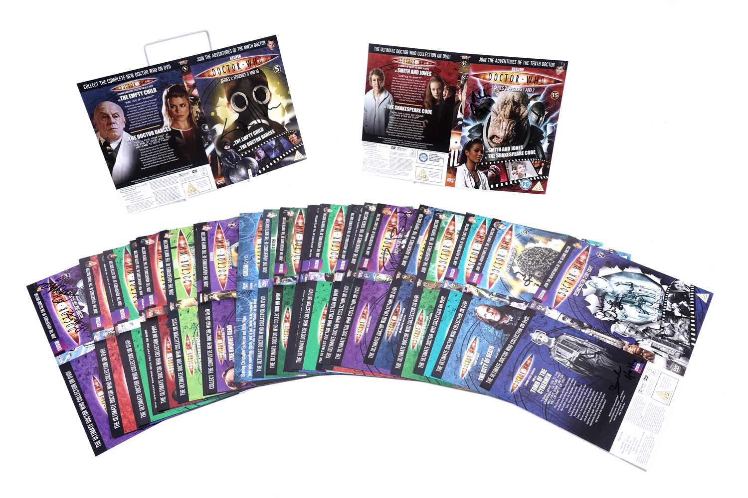 Lot 301 - A collection of thirty-seven signed Doctor Who DVD sleeves
